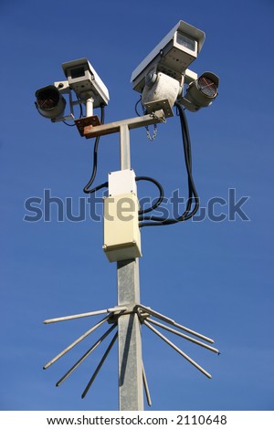 Two CCTV street security cameras