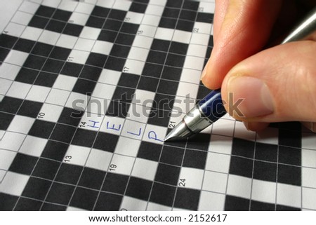 Writing HELP on a crossword
