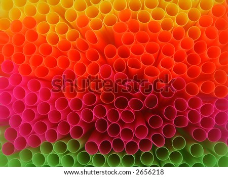 A colorful abstract drink straw ends  background.