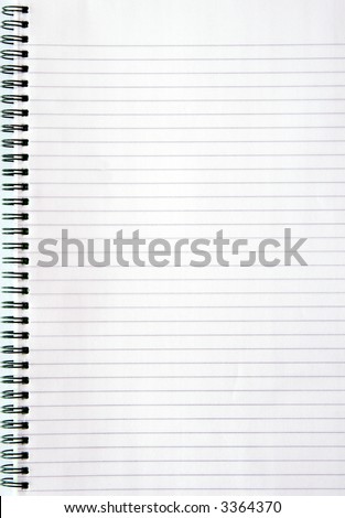 Blank white lined notebook page.