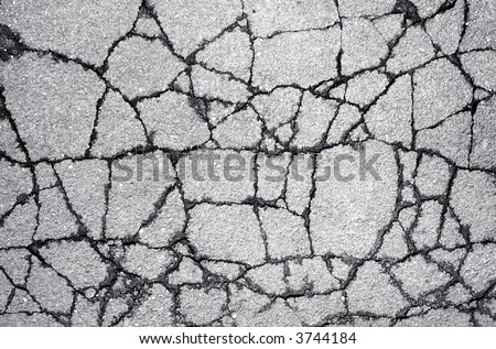 Abstract background of The surface of a cracked road.
