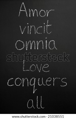 amor vincit omnia. stock photo : Amor vincit