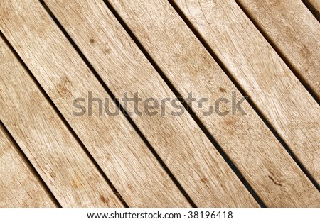 Close up of wood decking planks.