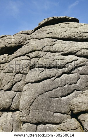 Good rock face to climb, Haytor Rocks Dartmoor Devon UK.