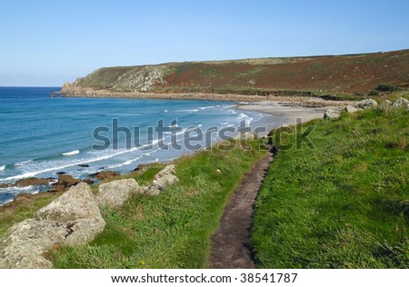 Cornwall coast path to Gwynver beach.