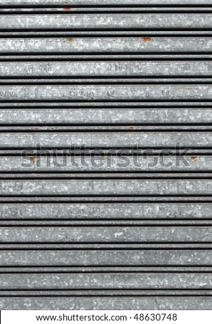 Close up of shop warehouse security shutters.