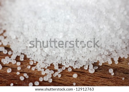 A macro shot of salt grains (shallow depth of field)