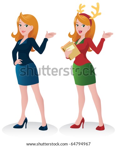 Female Cartoon Characters on Cartoon Character Of A Business Woman In A Presenting Pose