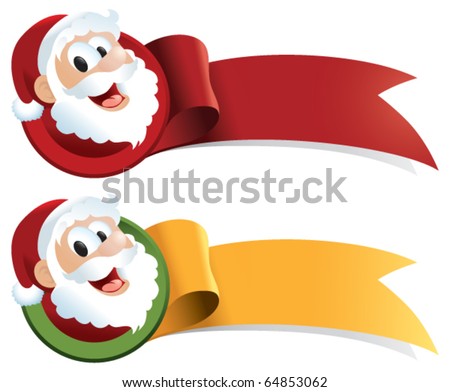 Ribbon Vector Free on Christmas Ribbon With Santa Claus Cartoon  Just Ad Text  Perfect For