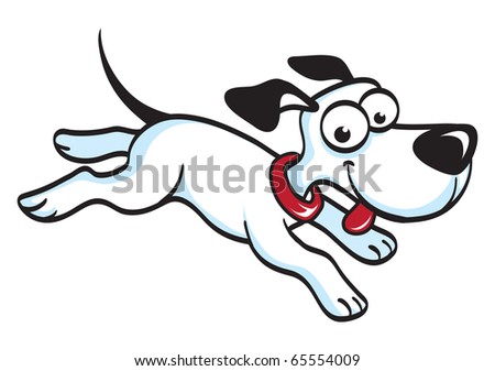 cartoon dog running. stock vector : Cartoon dog