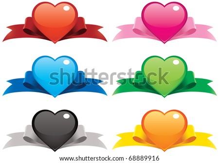 of hearts on ribbons. coloring pages of hearts with ribbons. of hearts on ribbons.
