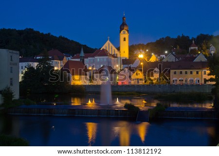 The bavarian city Schwandorf at sundown