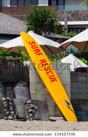 Surf Rescue board at the beach