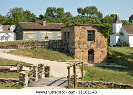 Historical buildings at Shoal Creek Living History Museum in Kansas City, Missouri.