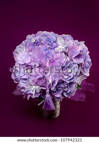 bunch of flowers on dark purple  background