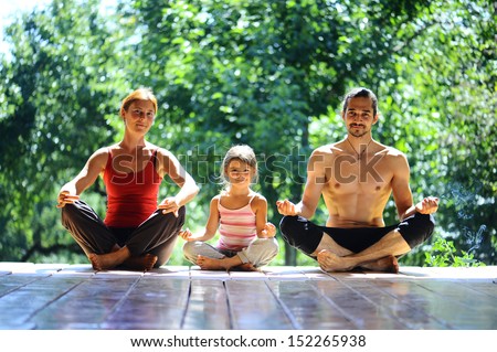 family meditation in yoga club