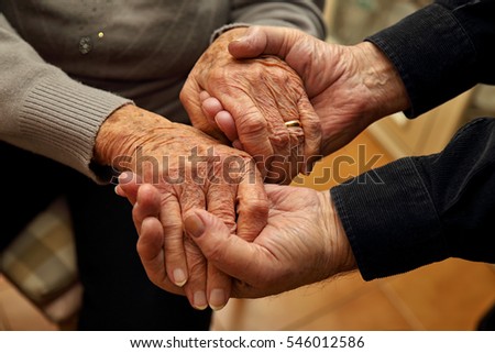 Elderly couple who give strength