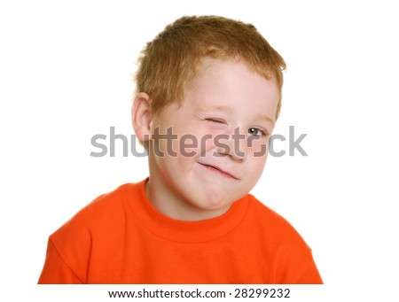 Boy making a Winking Face