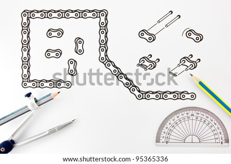 Drawing Bicycle chain.