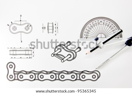 Drawing Bicycle chain.
