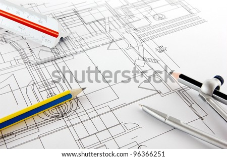 architecture home draw and drawing instruments.