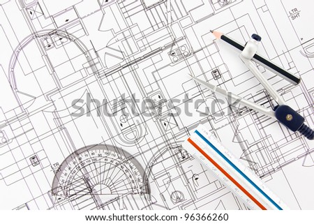 architecture home draw and drawing instruments.