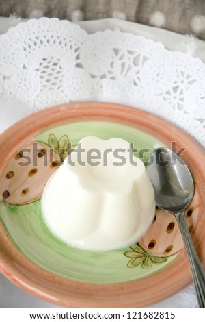 sweet milk pudding on plate