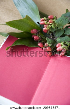 pink flowers on pink blank page notebook