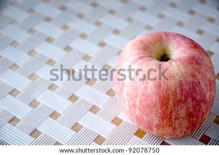 close up pink apple on white background