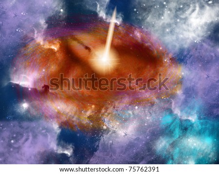 Spiral galaxy explosion