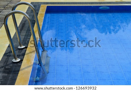 The details of the swimming pool in the open air