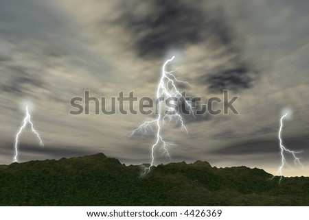 Thunder-storm above a wood