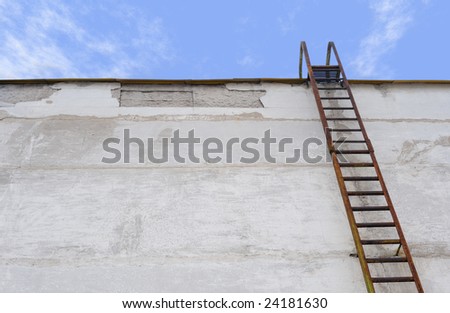 Ladder at a wall