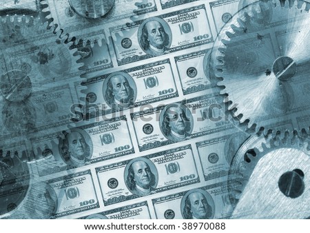 Background concept - Money power. Blue tone