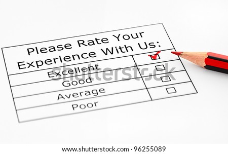 Excellent experience check-box in customer service survey