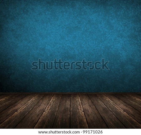 dark vintage green room with wooden floor and artistic shadows added