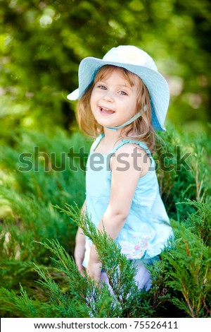 Garden Girl on Stock Photo   Cute Toddler Girl In The Garden