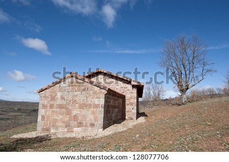 Restored chapel in San Millan de Lara, Burgos Province, Spain