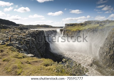Dettifoss  waterfall (Iceland). It is the largest waterfall in Europe in terms of volume discharge.
