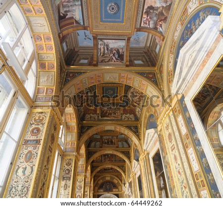 ceiling in art gallery. raphael. winter palace. russia