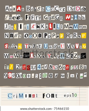 Set of vector letters from newspaper and magazines Set of vector letters from newspaper and magazines