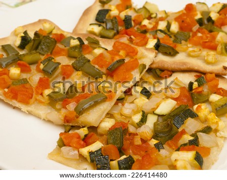 Spanish cake with colorful vegetables