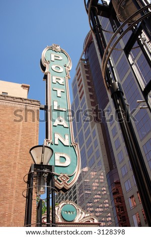 Famous downtown Portland Oregon Sign