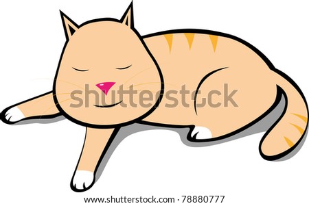 Cartoon Kitten Sleeping
