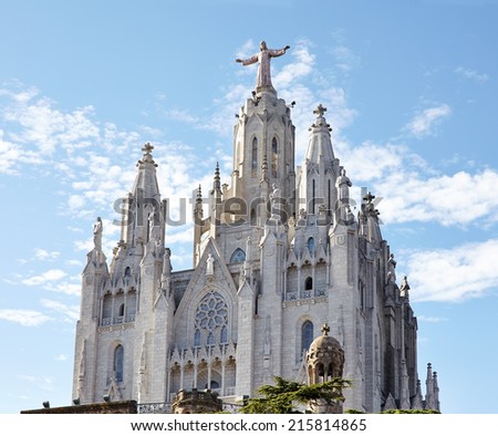 BARCELONA, SPAIN - August 20, 2013:  Expiatory Church of the Sacred Heart of Jesus