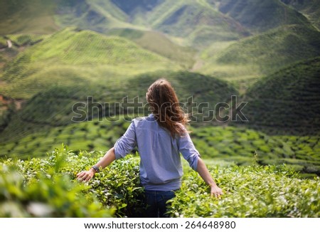 freedom girl in mountains