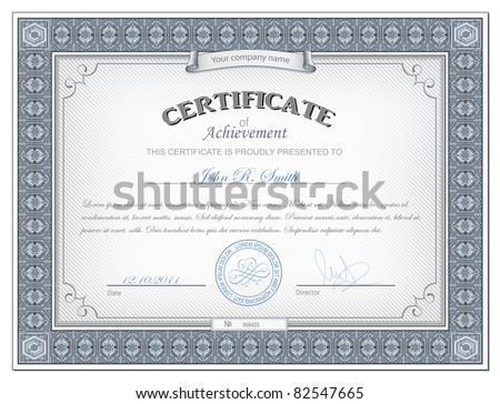 Vector illustration of detailed certificate Vector illustration of detailed certificate