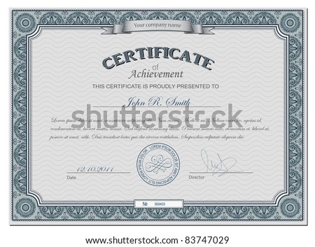 Vector illustration of detailed certificate Vector illustration of detailed certificate