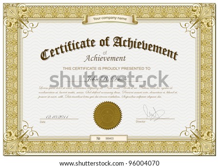 Vector illustration of gold detailed certificate Vector illustration of gold detailed certificate