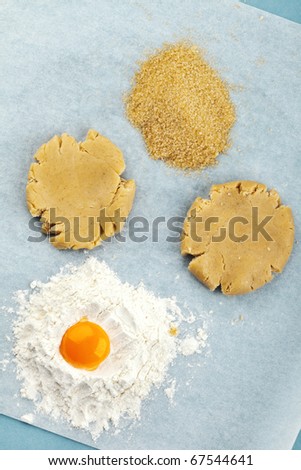 Baking ingredients for shortcrust pastry